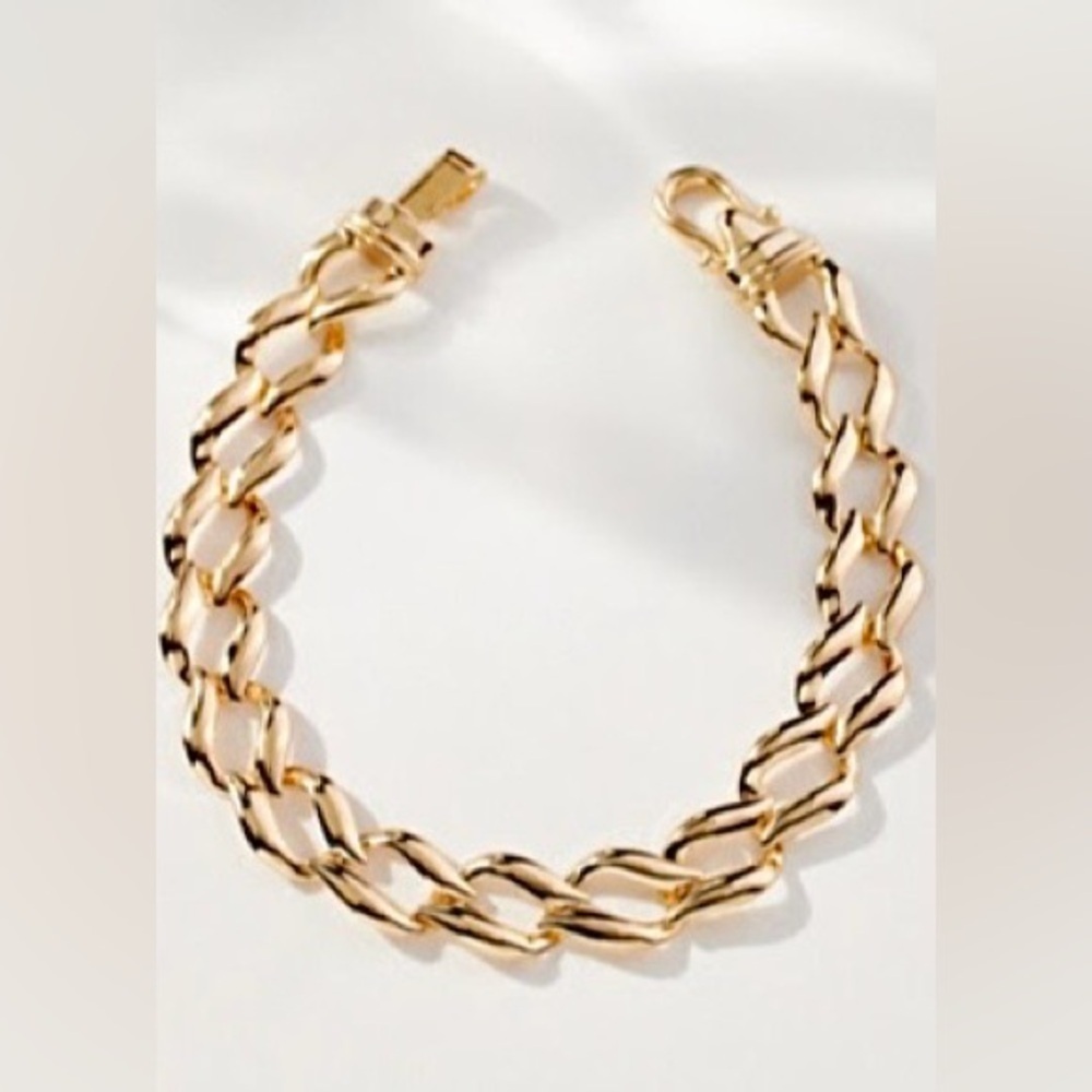 RARE ANTHROPOLOGIE NWT Wave-Link Chain Necklace